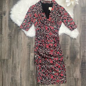 NIcole Miller Artelier Printed Midi Length Dress
